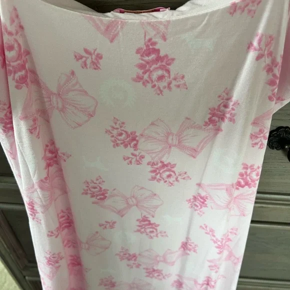 NEW LoveShackFancy Pink Floral Midi Dress Size M - Picture 5 of 7